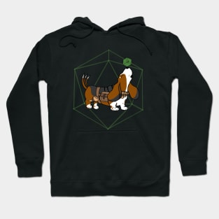 D20 Basset Hound Bard | DND Dogs | Fantasy Art Hoodie